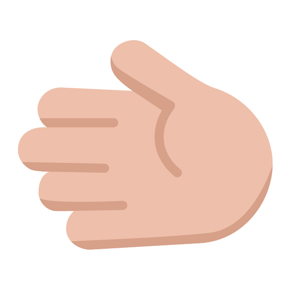 Leftwards Hand Flat Medium Light Vector
