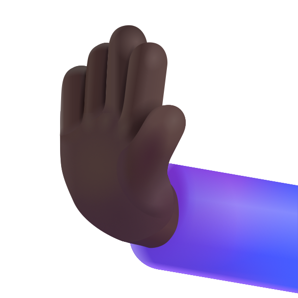 Leftwards Pushing Hand Color Dark Vector