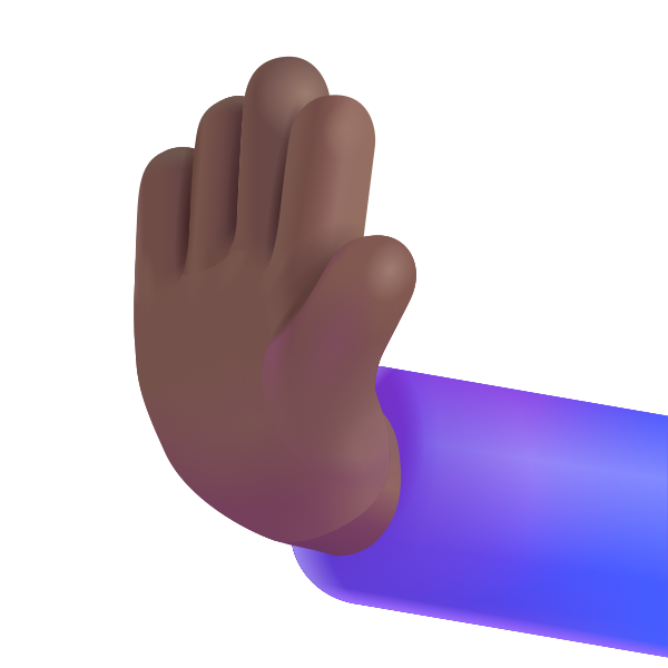 Leftwards Pushing Hand Color Medium Dark Vector