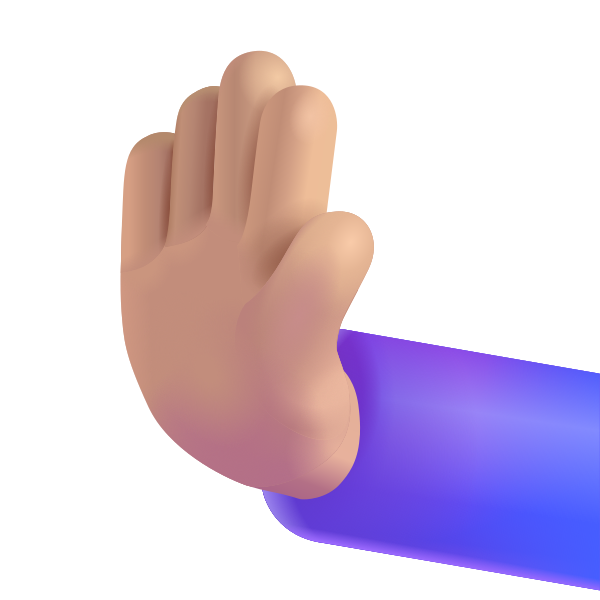 Leftwards Pushing Hand Color Medium Light Vector