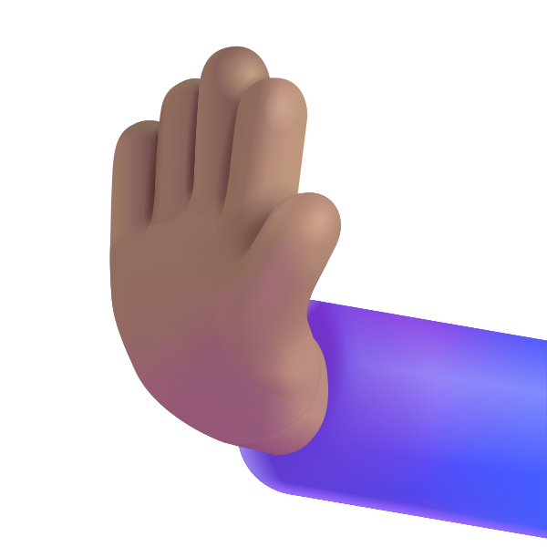 Leftwards Pushing Hand Color Medium Vector