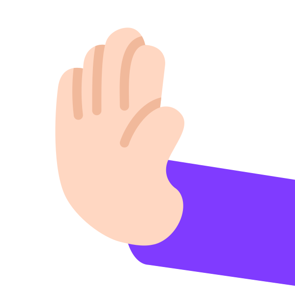 Leftwards Pushing Hand Flat Light Vector
