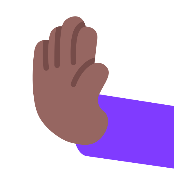 Leftwards Pushing Hand Flat Medium Dark Vector