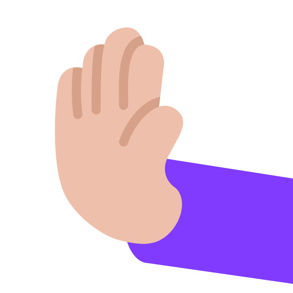 Leftwards Pushing Hand Flat Medium Light Vector
