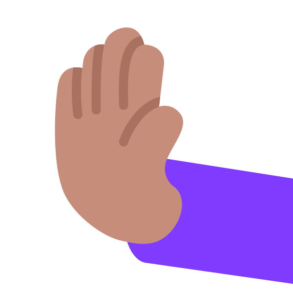 Leftwards Pushing Hand Flat Medium Vector
