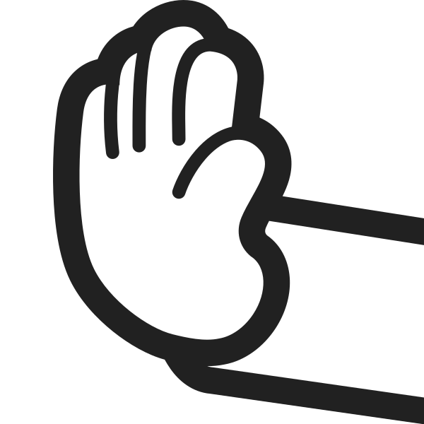Leftwards Pushing Hand High Contrast Default Vector