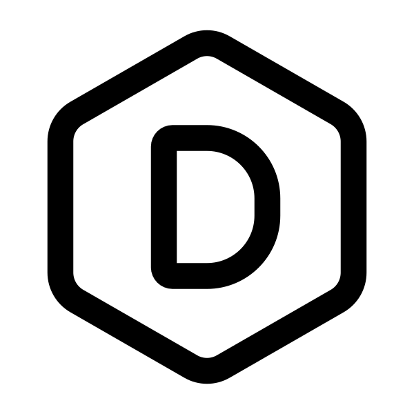 Letter D Hexagon