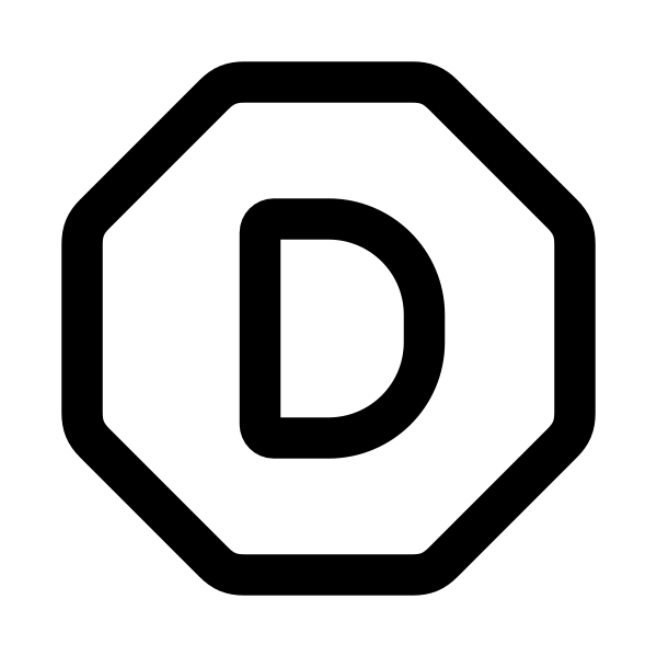 Letter D Octagon