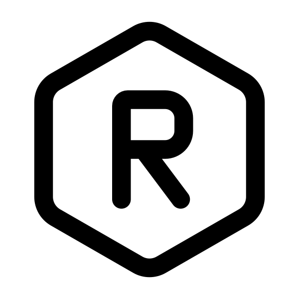 Letter R Hexagon