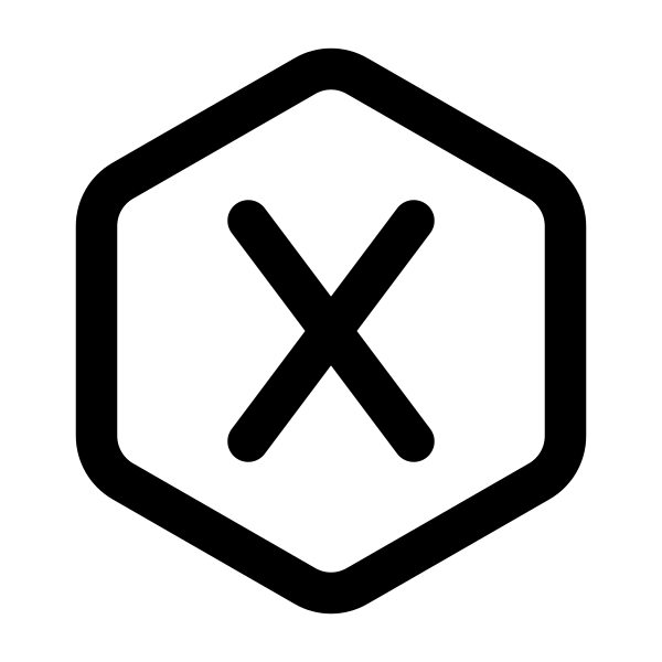 Letter X Hexagon