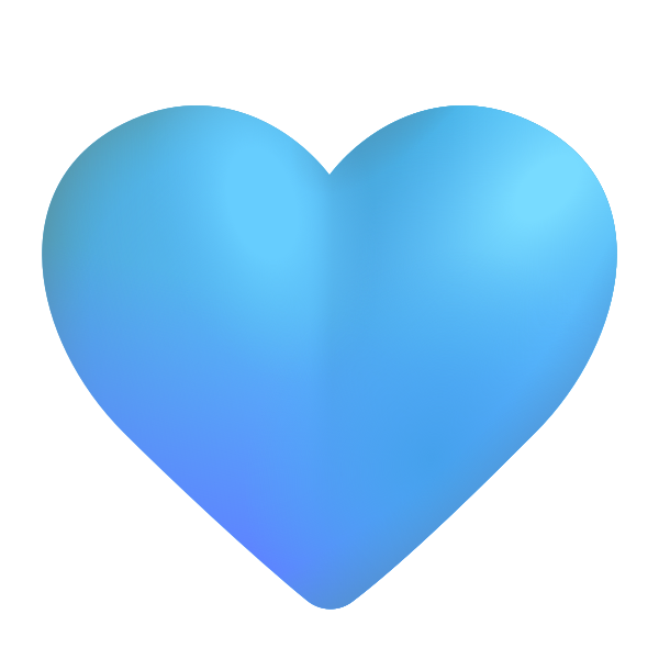 Light Blue Heart Color Vector