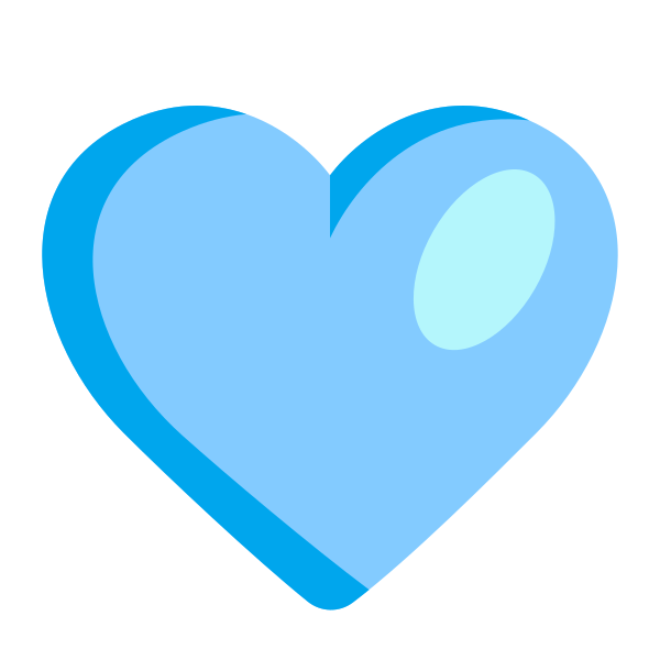 Light Blue Heart Flat Vector