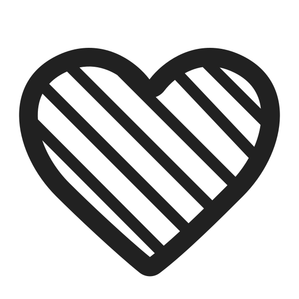 Light Blue Heart High Contrast Vector