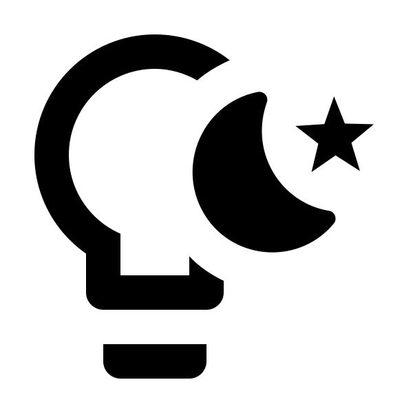 Lightbulb Night Outline