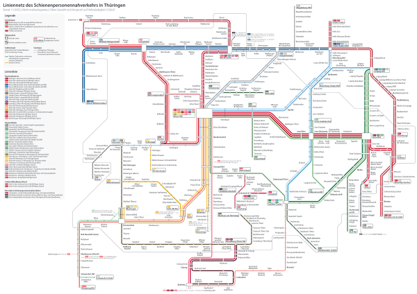 Liniennetzplan Des Schienenpersonennahverkehrs In Thüringen 2026