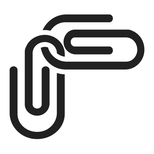 Linked Paperclips High Contrast Vector