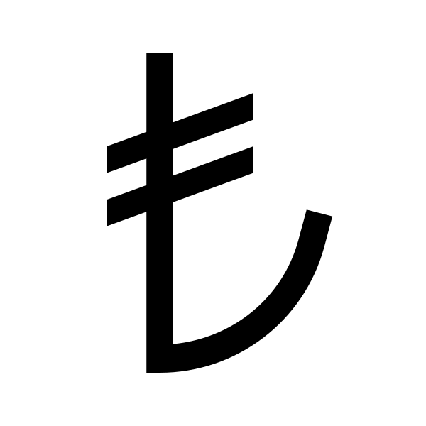 Lira Sign Solid Vector