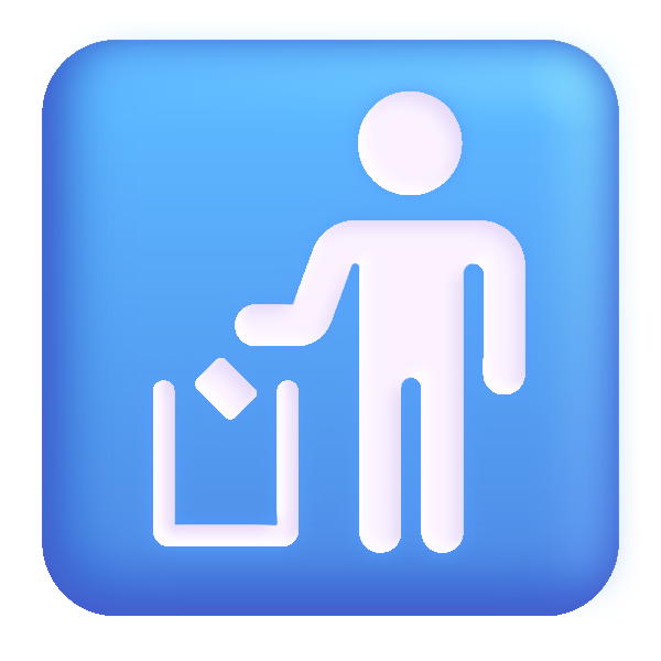 Litter In Bin Sign Color Vector