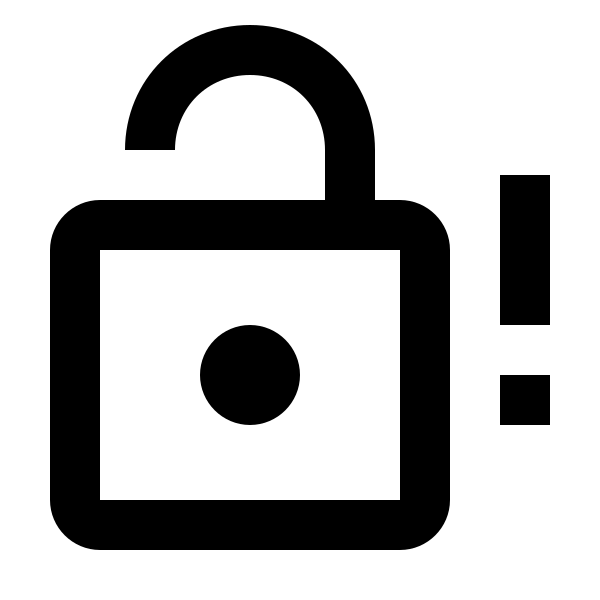 Lock Open Alert Outline