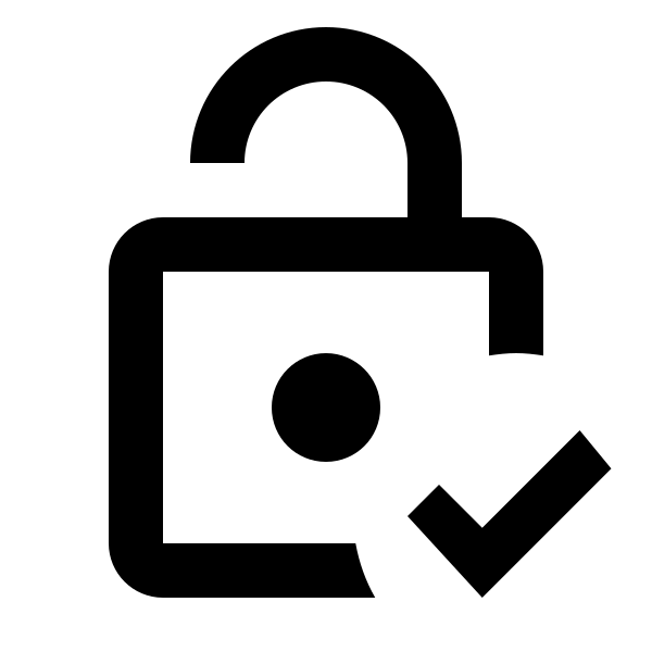 Lock Open Check Outline