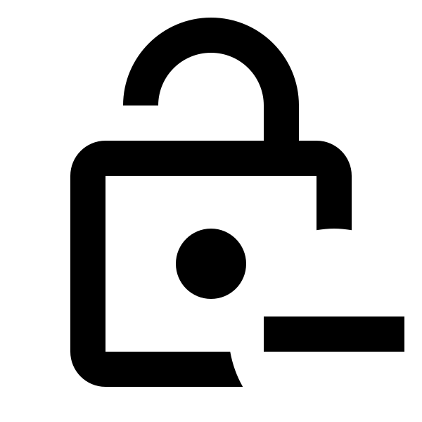Lock Open Minus Outline