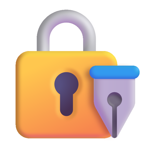 Locked With Pen Color Vector