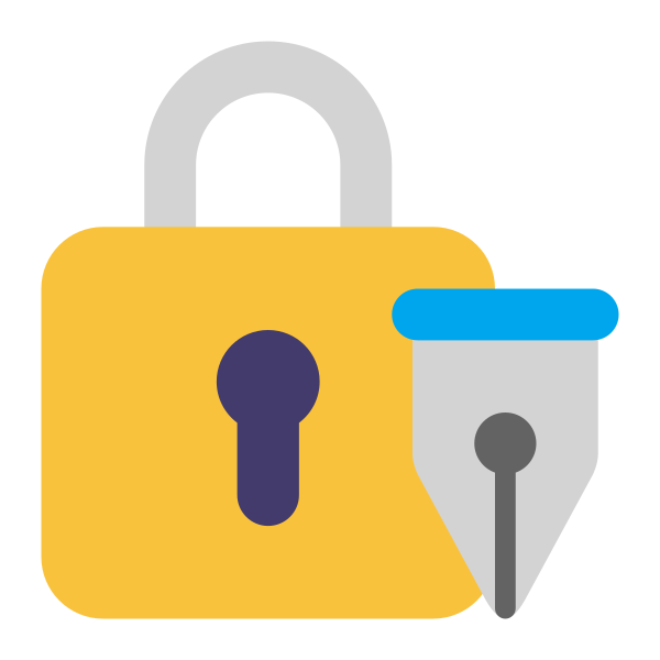 Locked With Pen Flat Vector