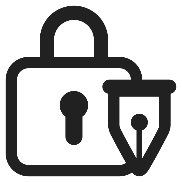 Locked With Pen High Contrast Vector
