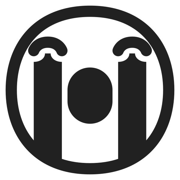Loudly Crying Face High Contrast Vector