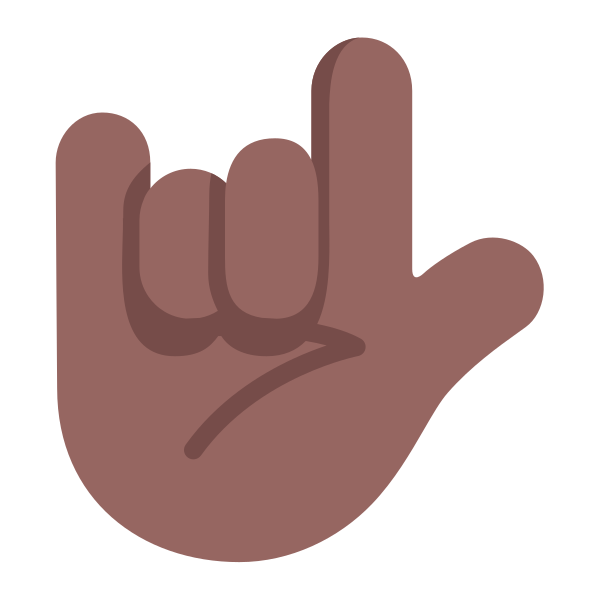 Love You Gesture Flat Medium Dark Vector