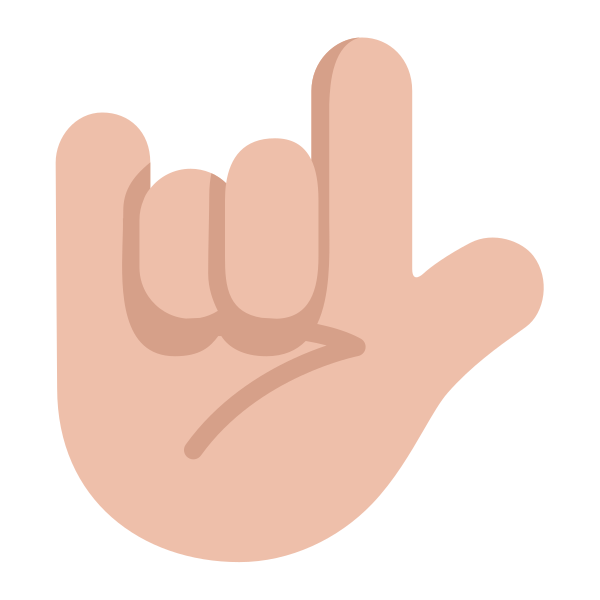 Love You Gesture Flat Medium Light Vector