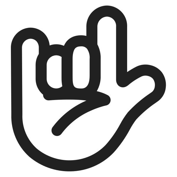 Love You Gesture High Contrast Default Vector
