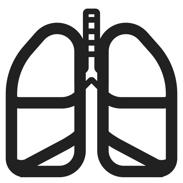 Lungs High Contrast Vector