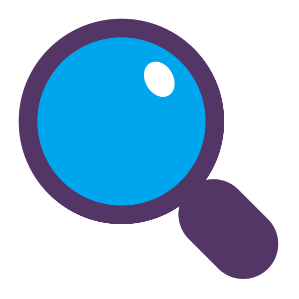 Magnifying Glass Tilted Left Flat Vector