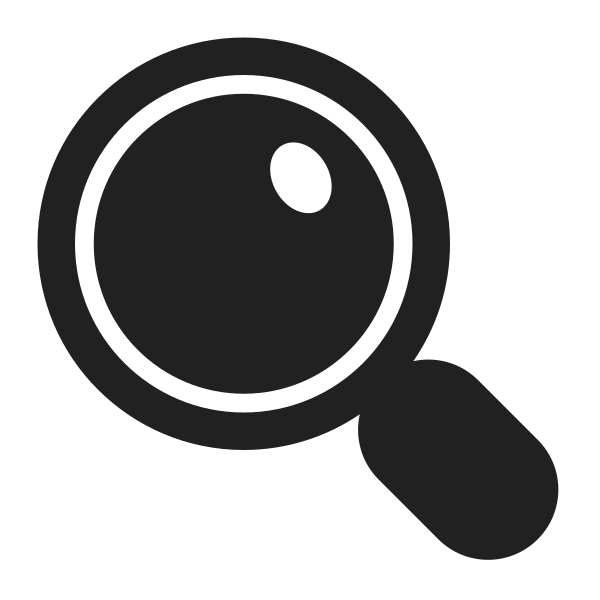 Magnifying Glass Tilted Left High Contrast