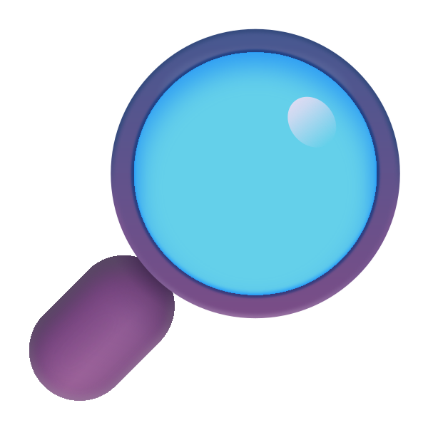 Magnifying Glass Tilted Right Color Vector