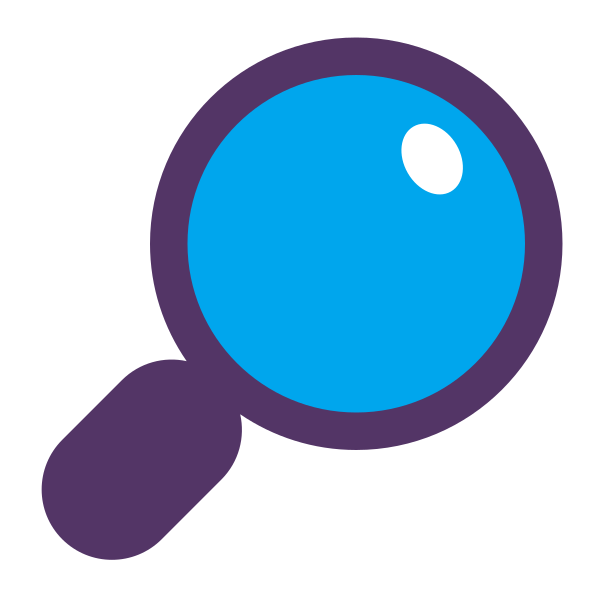 Magnifying Glass Tilted Right Flat Vector