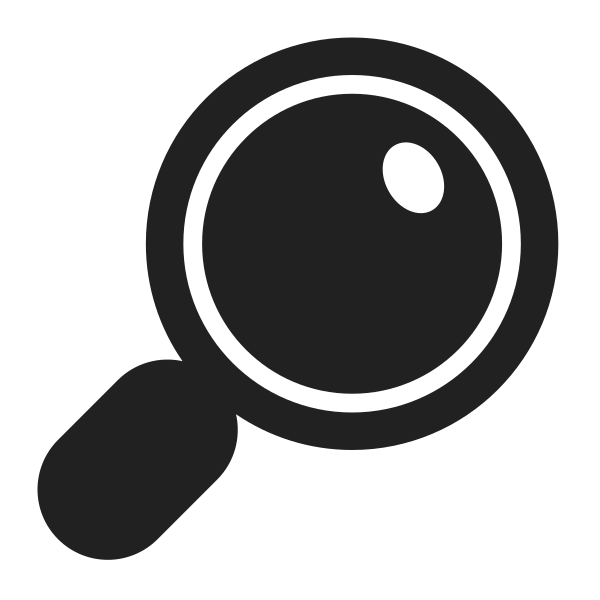 Magnifying Glass Tilted Right High Contrast