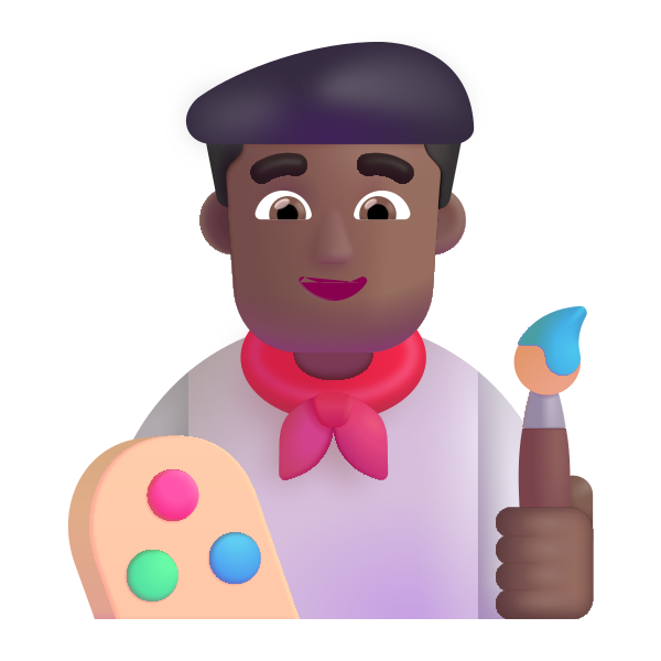Man Artist Color Medium Dark Vector
