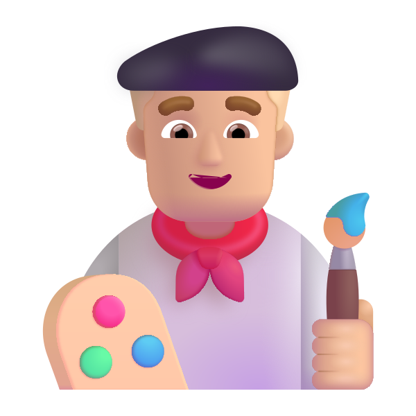 Man Artist Color Medium Light Vector