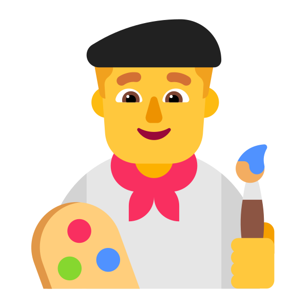 Man Artist Flat Default Vector