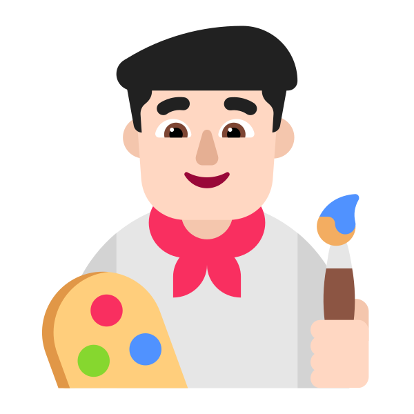Man Artist Flat Light Vector