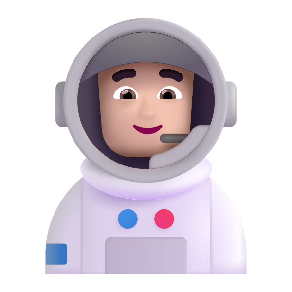 Man Astronaut Color Light Vector