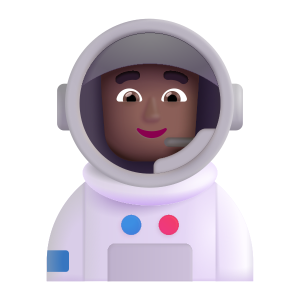 Man Astronaut Color Medium Dark Vector