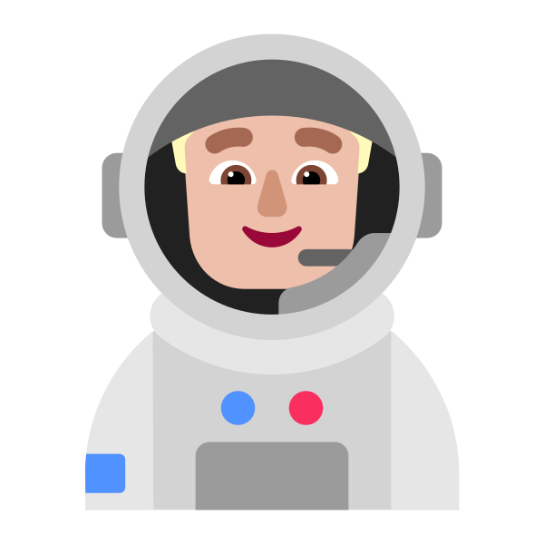 Man Astronaut Flat Medium Light Vector
