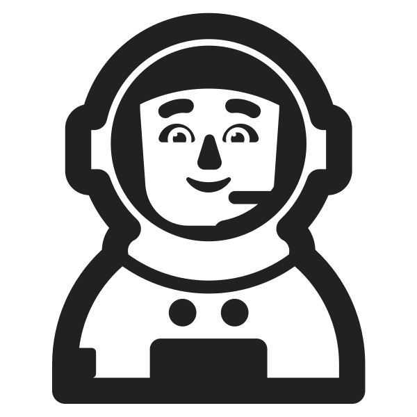 Man Astronaut High Contrast Default Vector