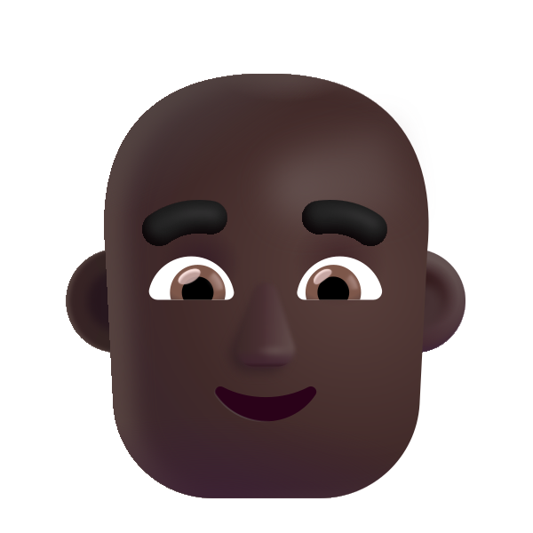 Man Bald Color Dark