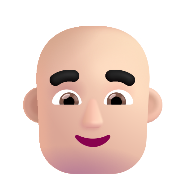 Man Bald Color Light Vector