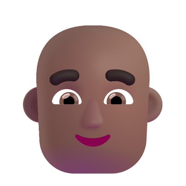 Man Bald Color Medium Dark