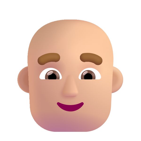 Man Bald Color Medium Light Vector